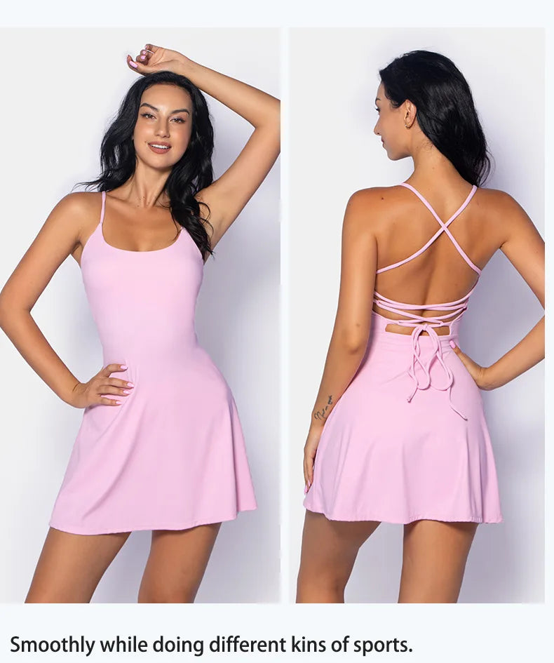 Tennis Dress with Shorts & Pockets 