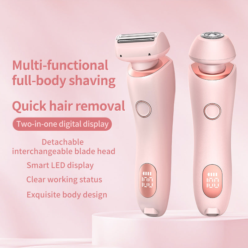 2 in 1 Hair Removal Epilator USB Rechargeable Trimmer Women Body Razor Face Leg Armpit Bikini Hand Pubic Shaver Hair Remover