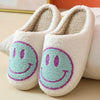 Winter Women'S Slippers Happy Smile Face Rubber Slippers for Women 2022 Indoor Fur Cotton Men Couple Slipper Women Shoes