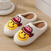 Smile Face Cowgirl Slippers Fluffy Cushion Slides Cute Womens Comfortable Cozy Comfy Smile Slippers Women Slides